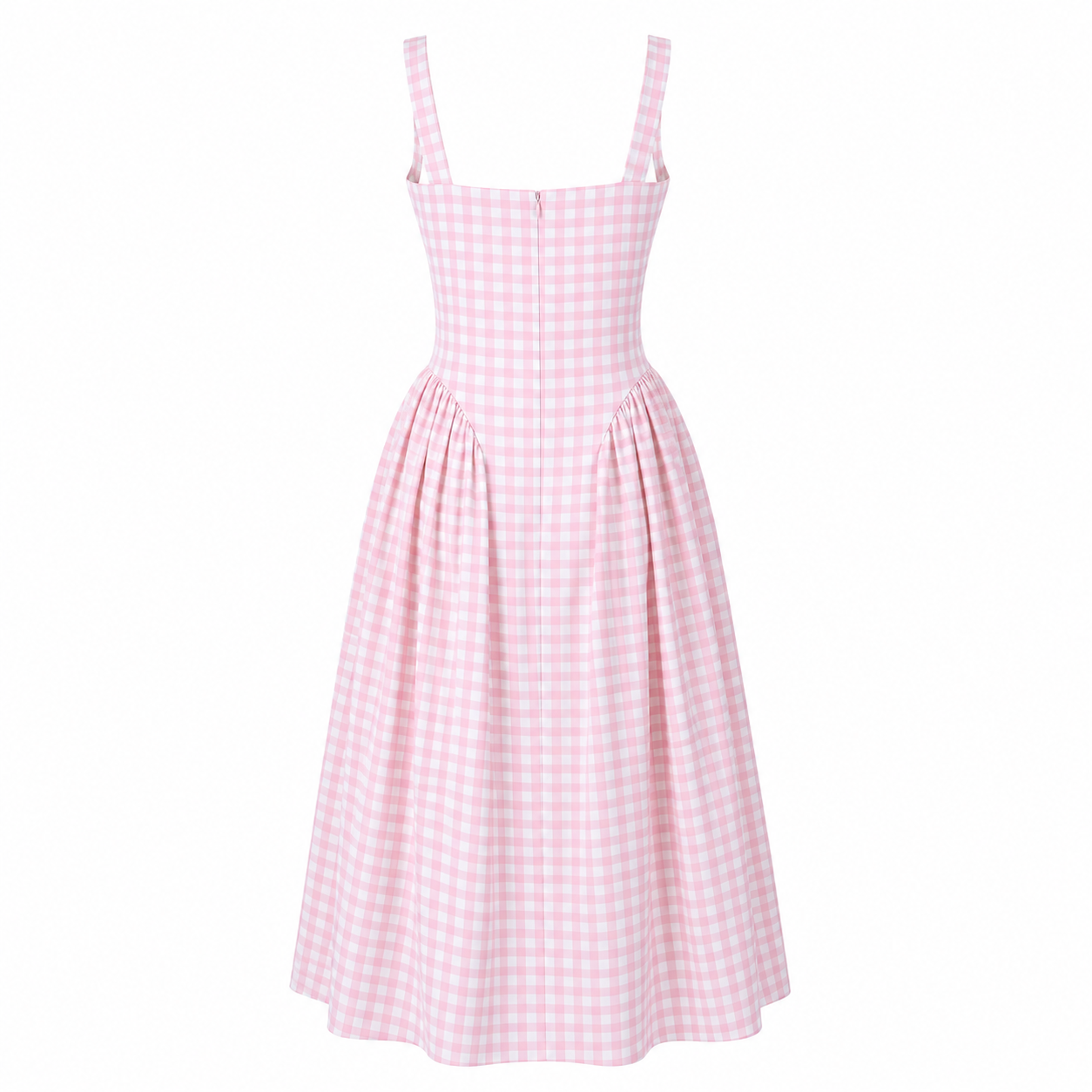 Classic Plaid Pattern A Line Fit Midi Summer Dress For Women