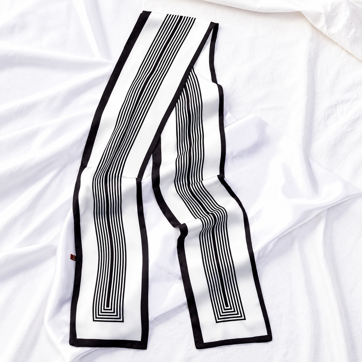 Printed Silky Long Thin Headscarf Wrap For Women