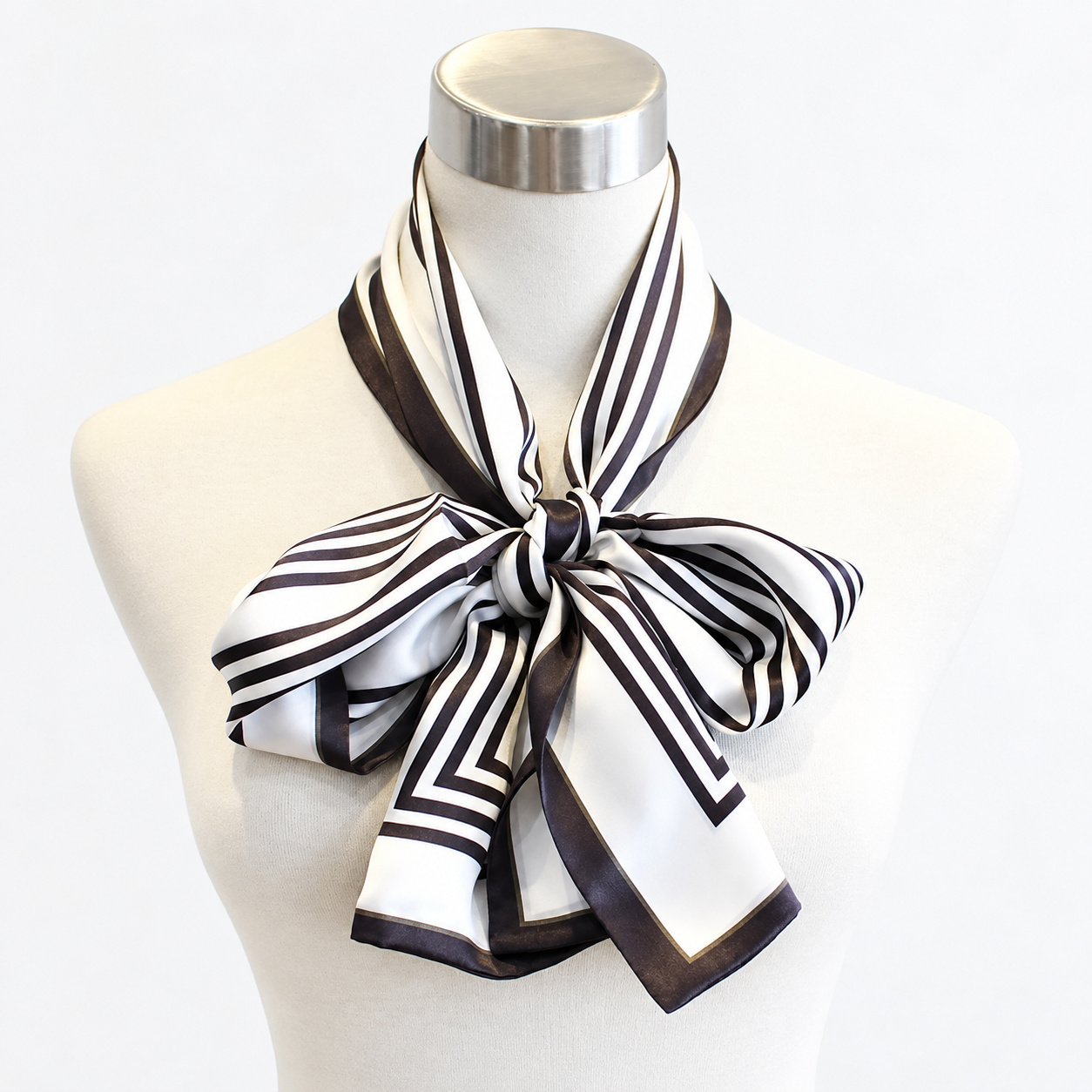 Printed Silky Long Thin Headscarf Wrap For Women