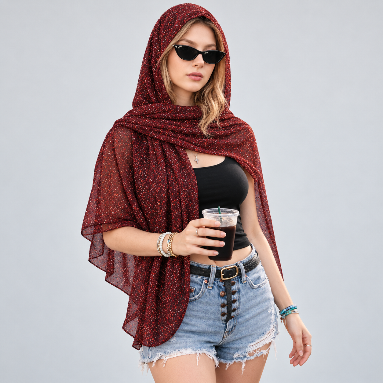 Sparkly Sheer Shawl Wrap For Women