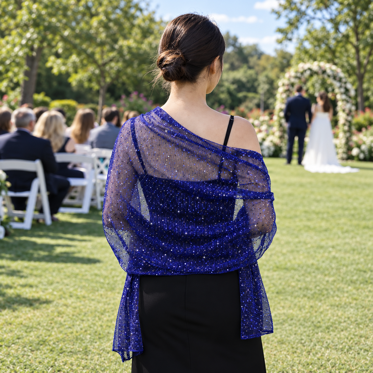 Sparkly Sheer Shawl Wrap For Women