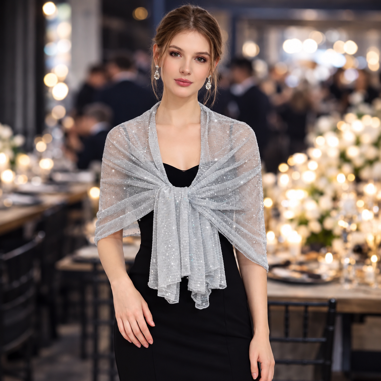 Sparkly Sheer Shawl Wrap For Women