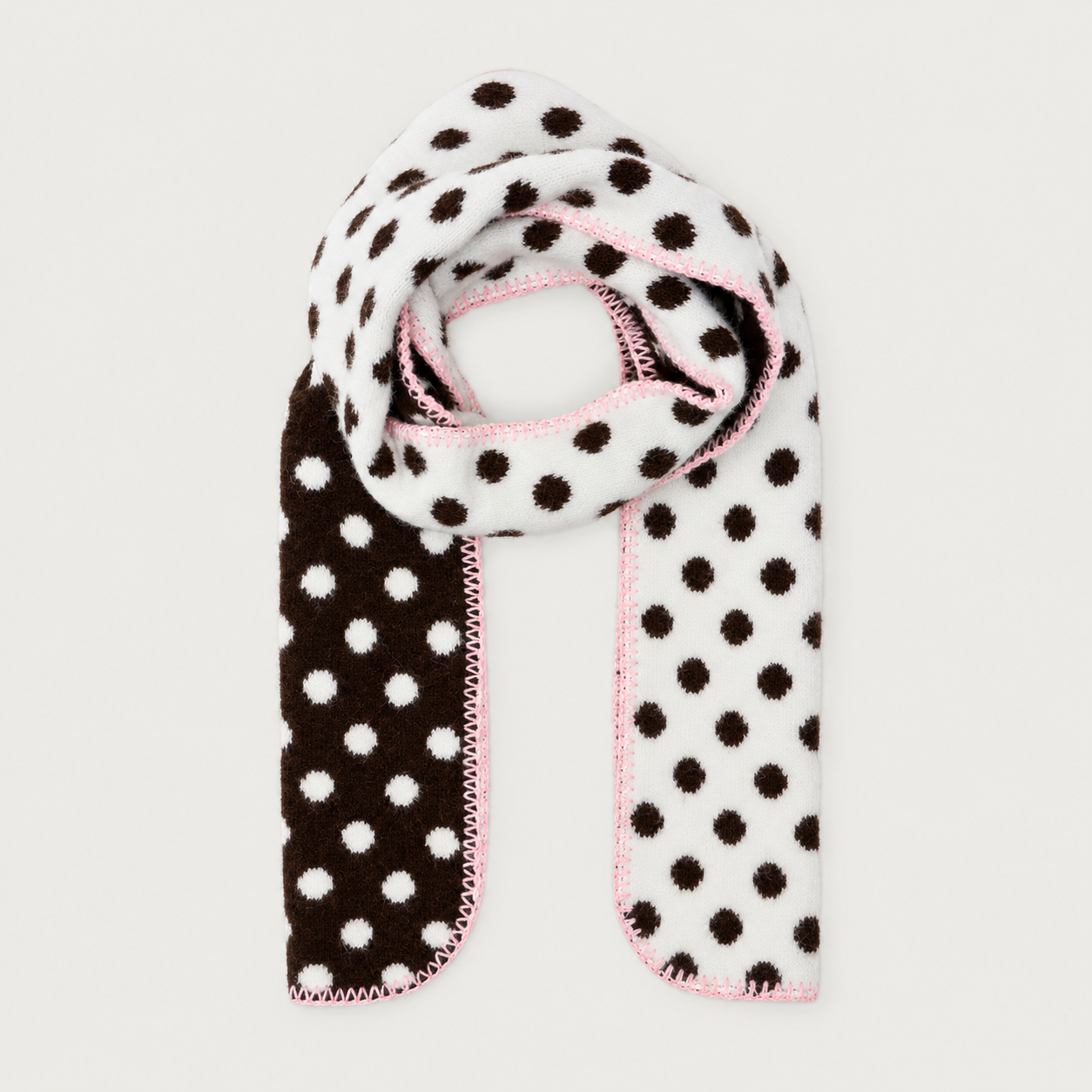 Vintage Polka Dot Reversible Scarf For Women