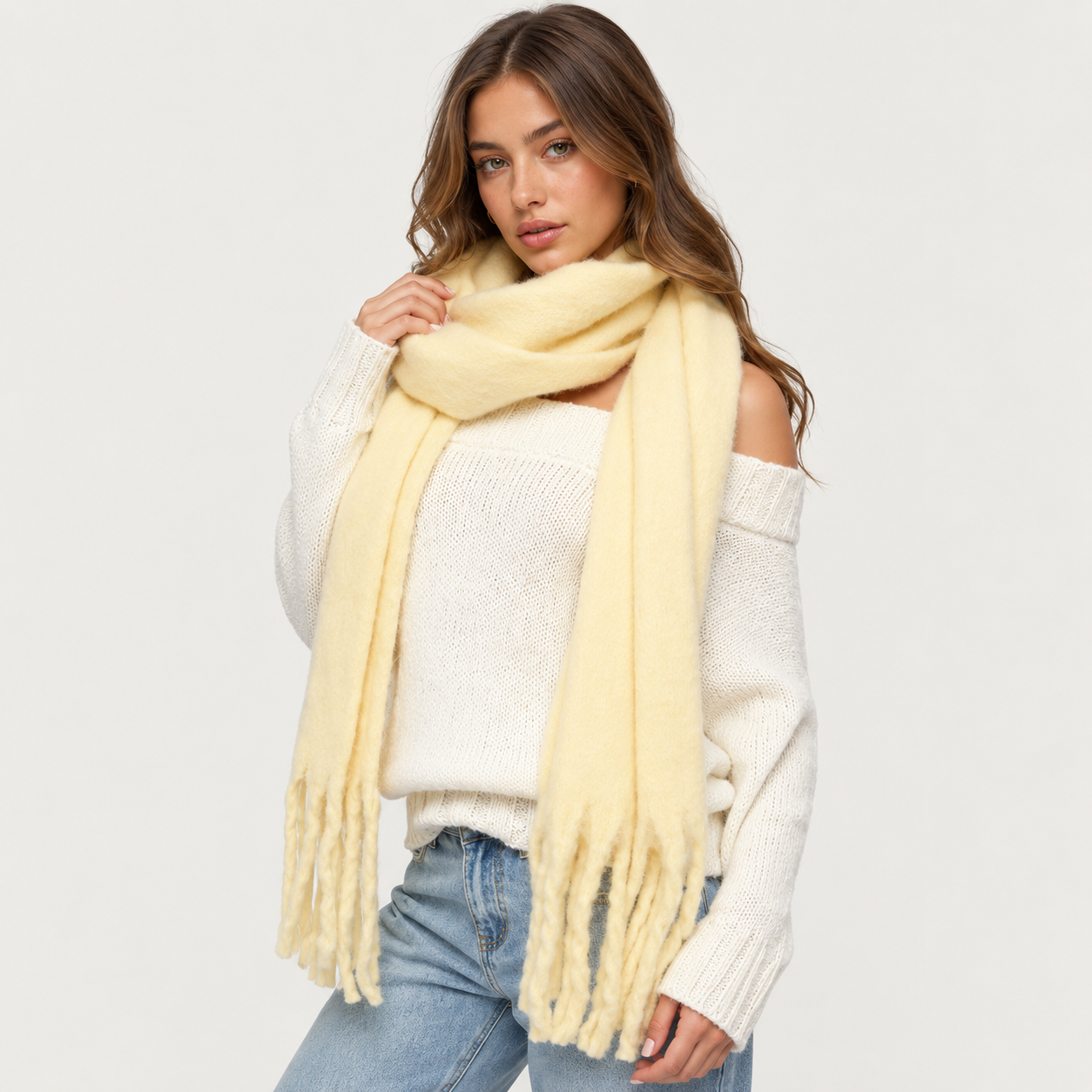 Fringe Hem Vintage Everyday Scarf For Women