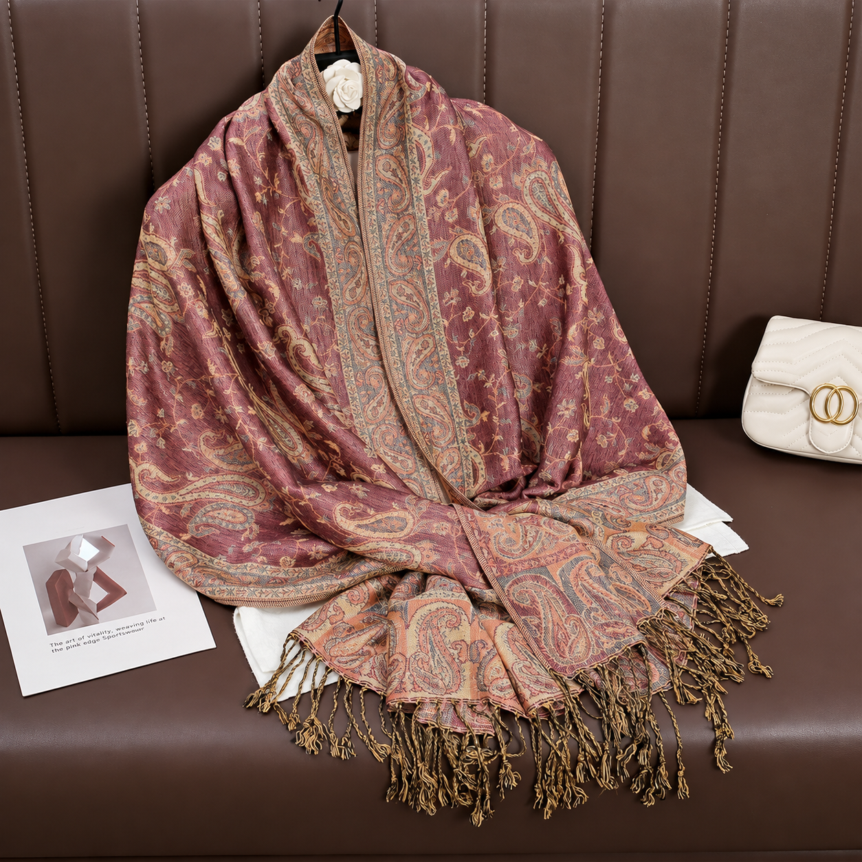 Fashionable Paisley Pattern Print Jacquard Shawl For Women
