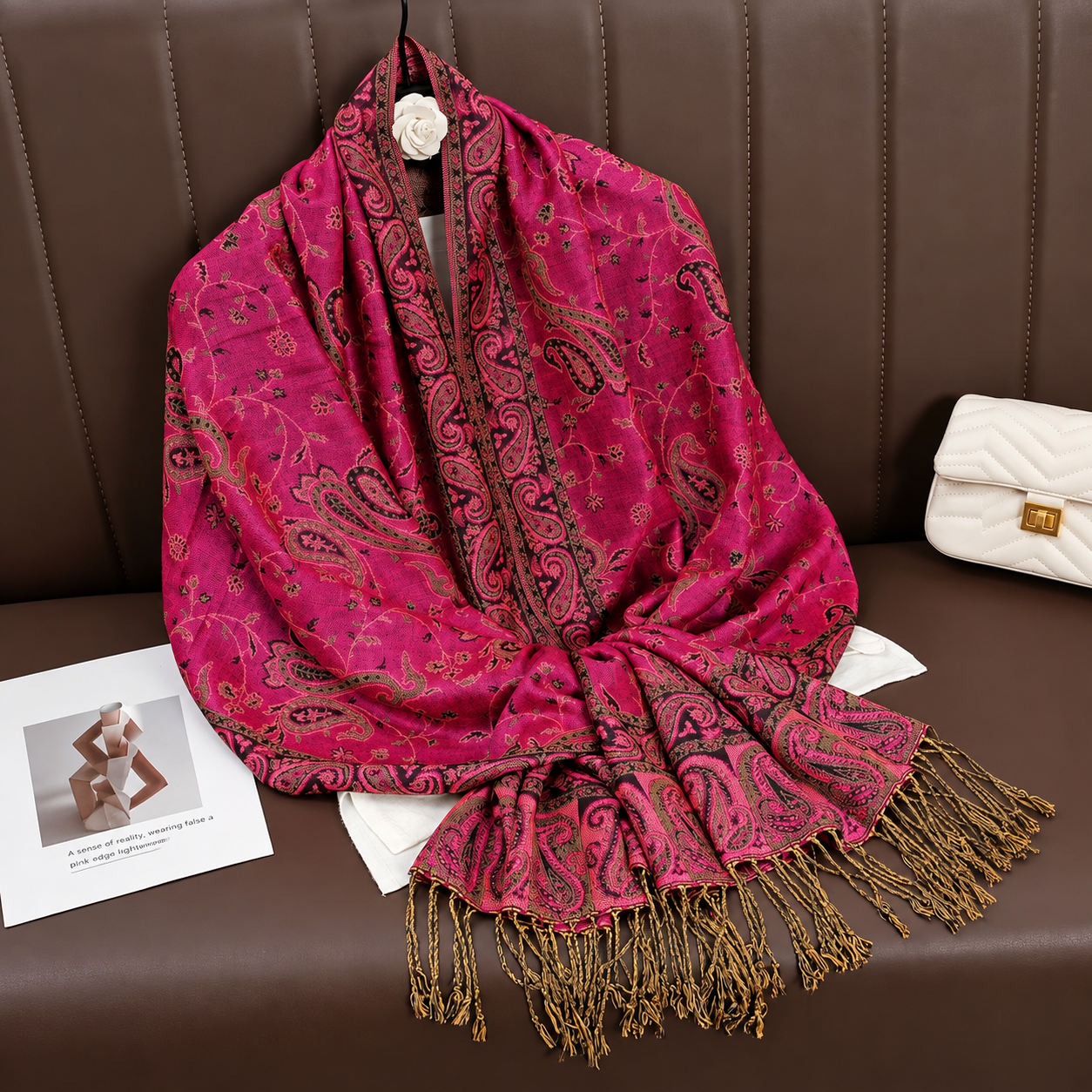 Fashionable Paisley Pattern Print Jacquard Shawl For Women