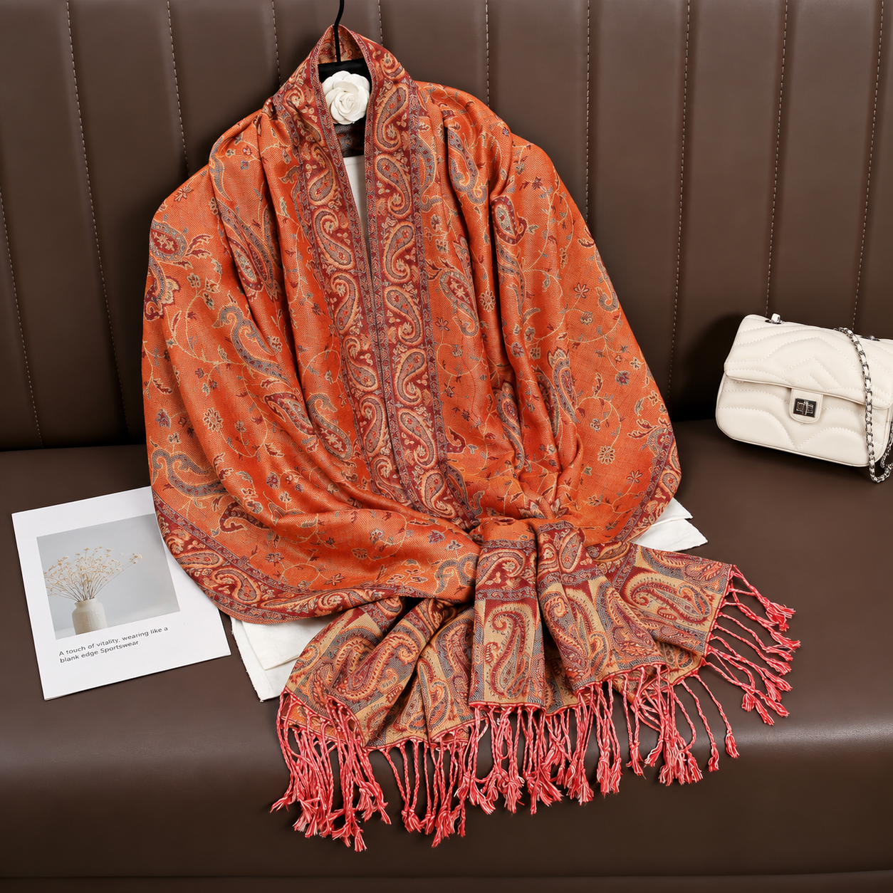 Fashionable Paisley Pattern Print Jacquard Shawl For Women