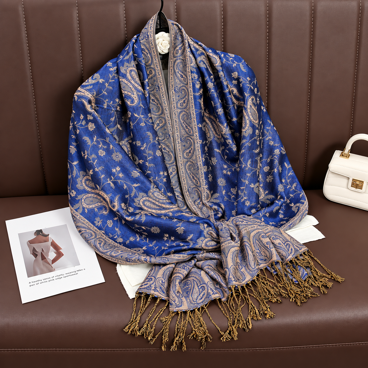 Fashionable Paisley Pattern Print Jacquard Shawl For Women