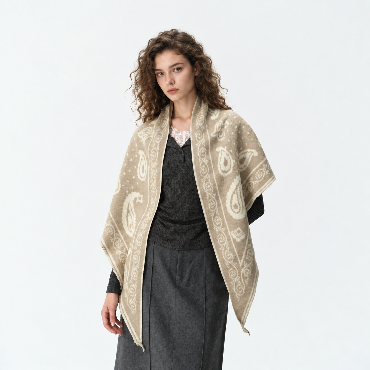 Warm Triangular Printed Scarf Shawl For Women
