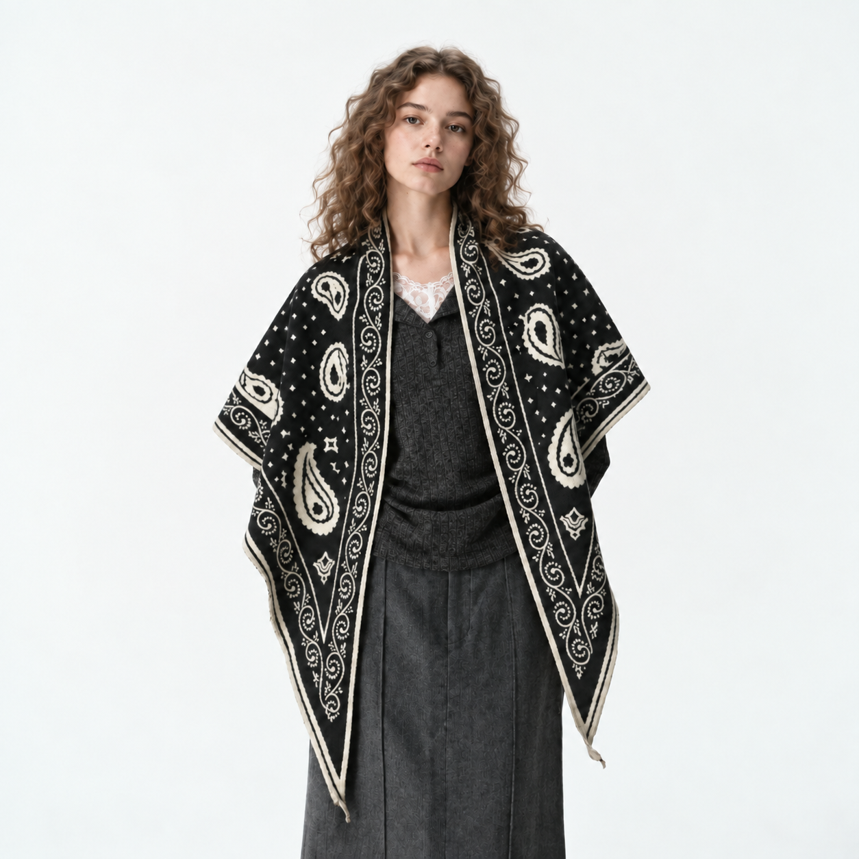 Warm Triangular Printed Scarf Shawl For Women