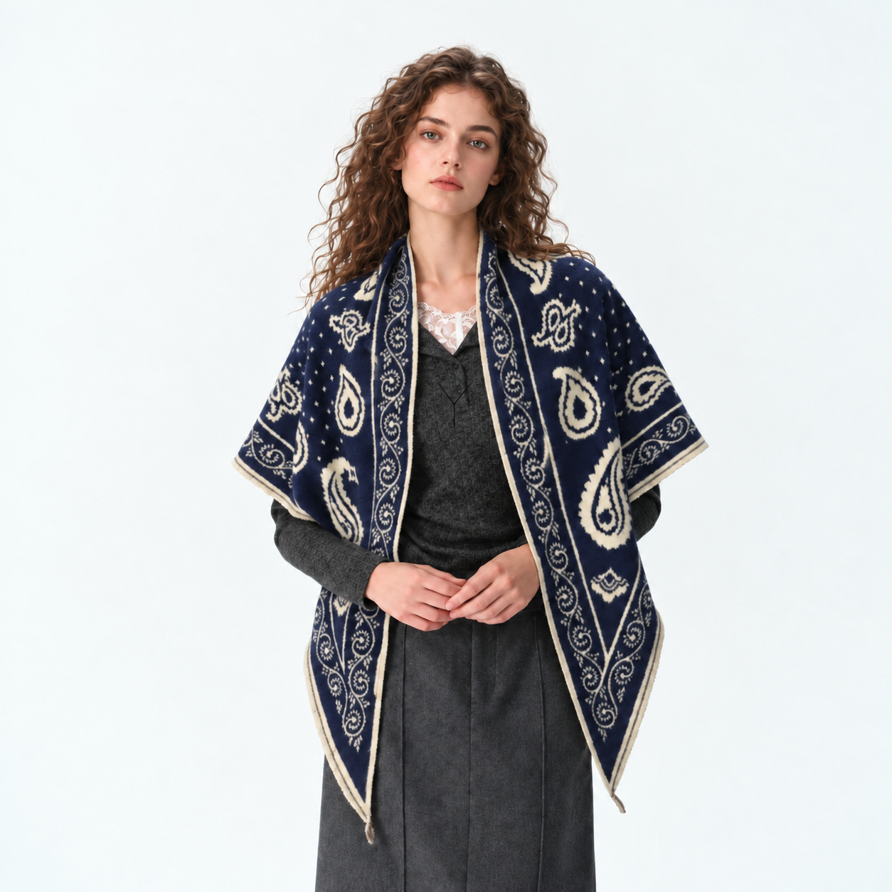 Warm Triangular Printed Scarf Shawl For Women