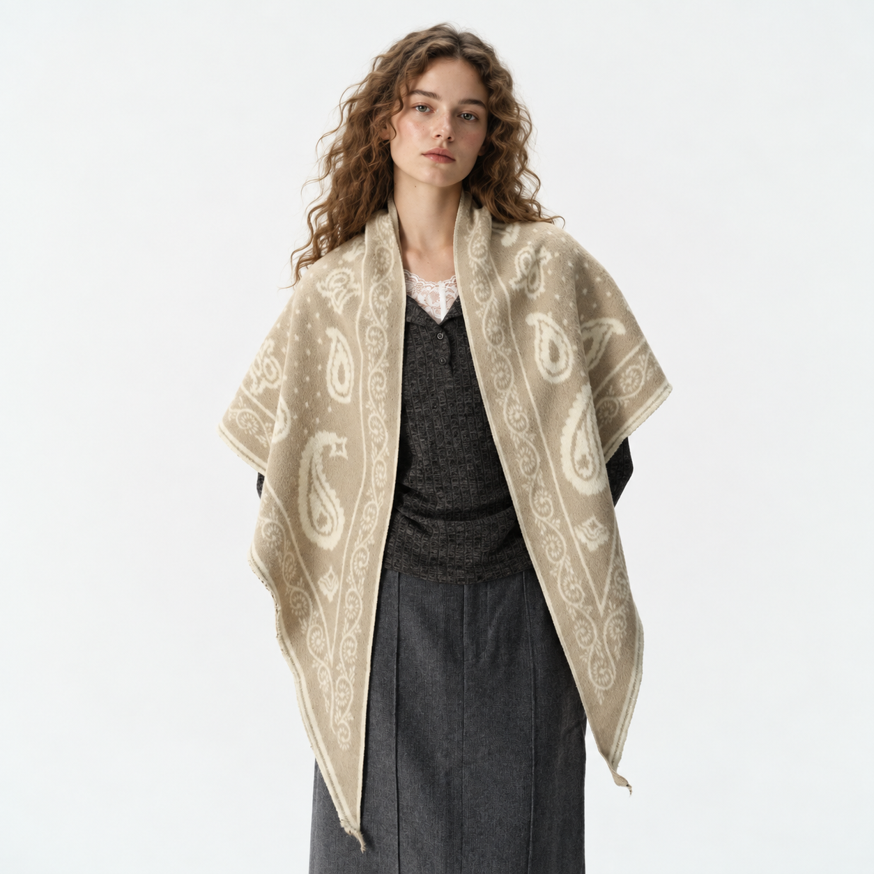 Warm Triangular Printed Scarf Shawl For Women