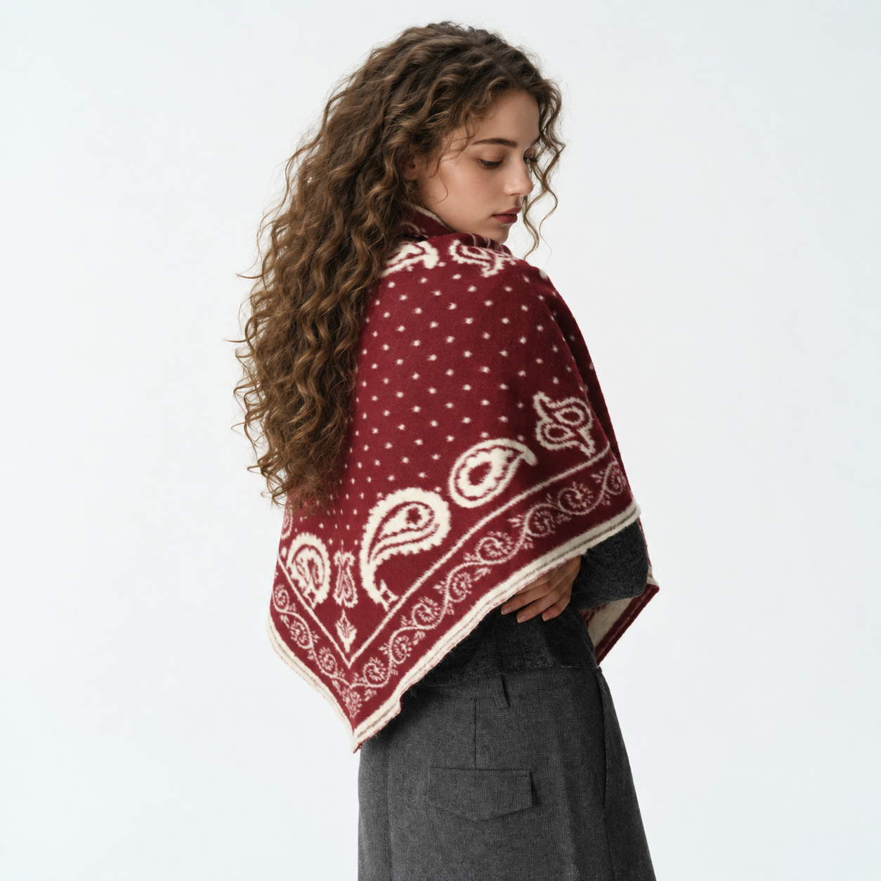 Warm Triangular Printed Scarf Shawl For Women