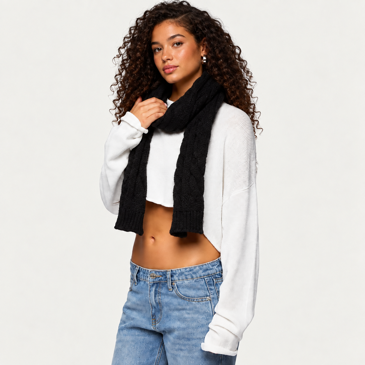 Cable Knit Everyday Casual Scarf For Women