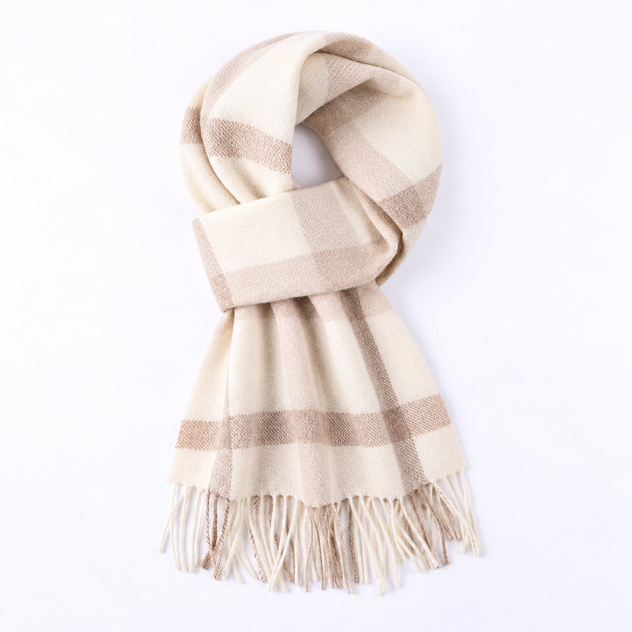 Warm Winter Plaid Design Scarf For Women