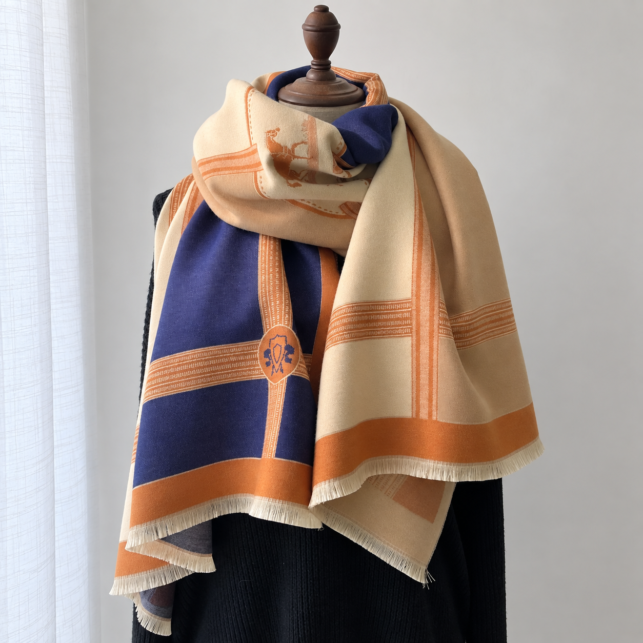 Casual Horse Pattern Fringe Scarf For Women