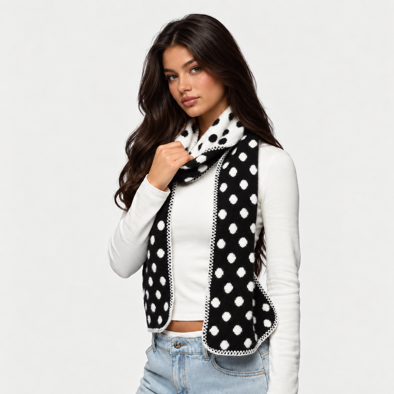 Soft Polka Dot Shawl Wrap For Women
