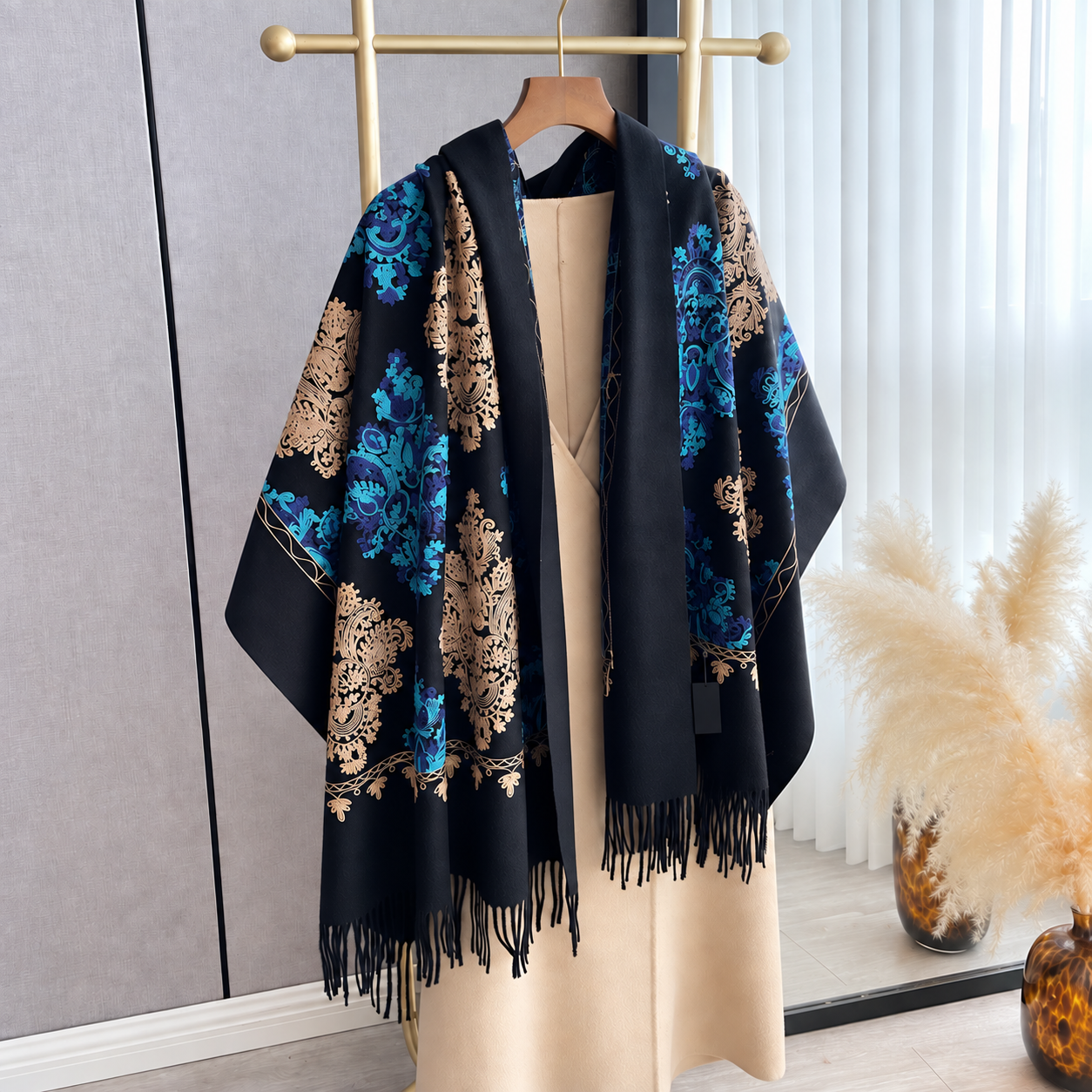 Floral Tassel Scarf For Everyday Wear For Men And Women