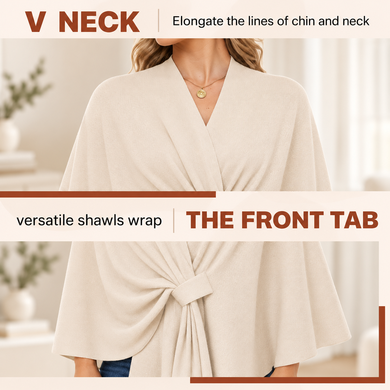 Casual Open Front Poncho Cardigan Wrap For Women