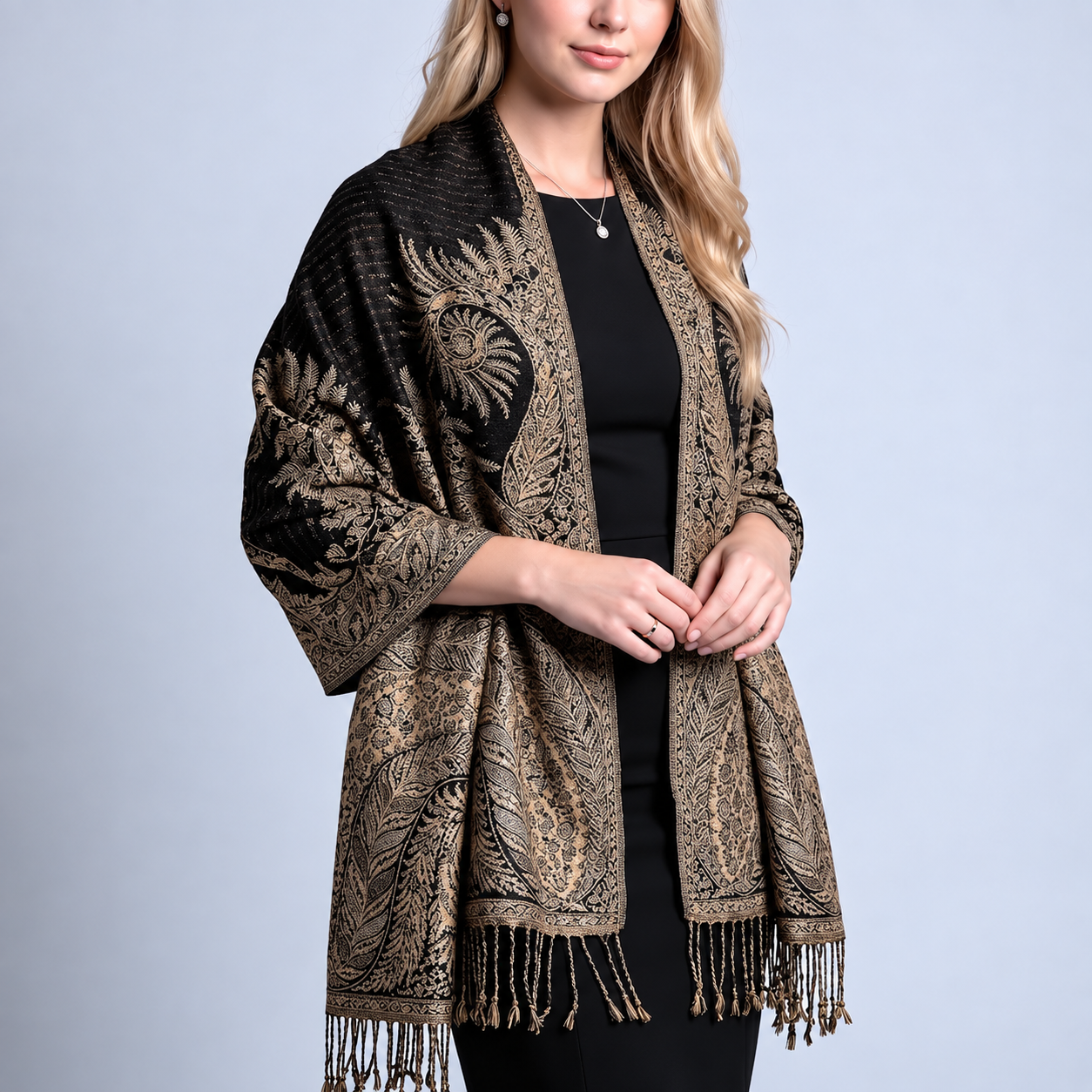Reversible Paisley Pashmina Scarf For Women