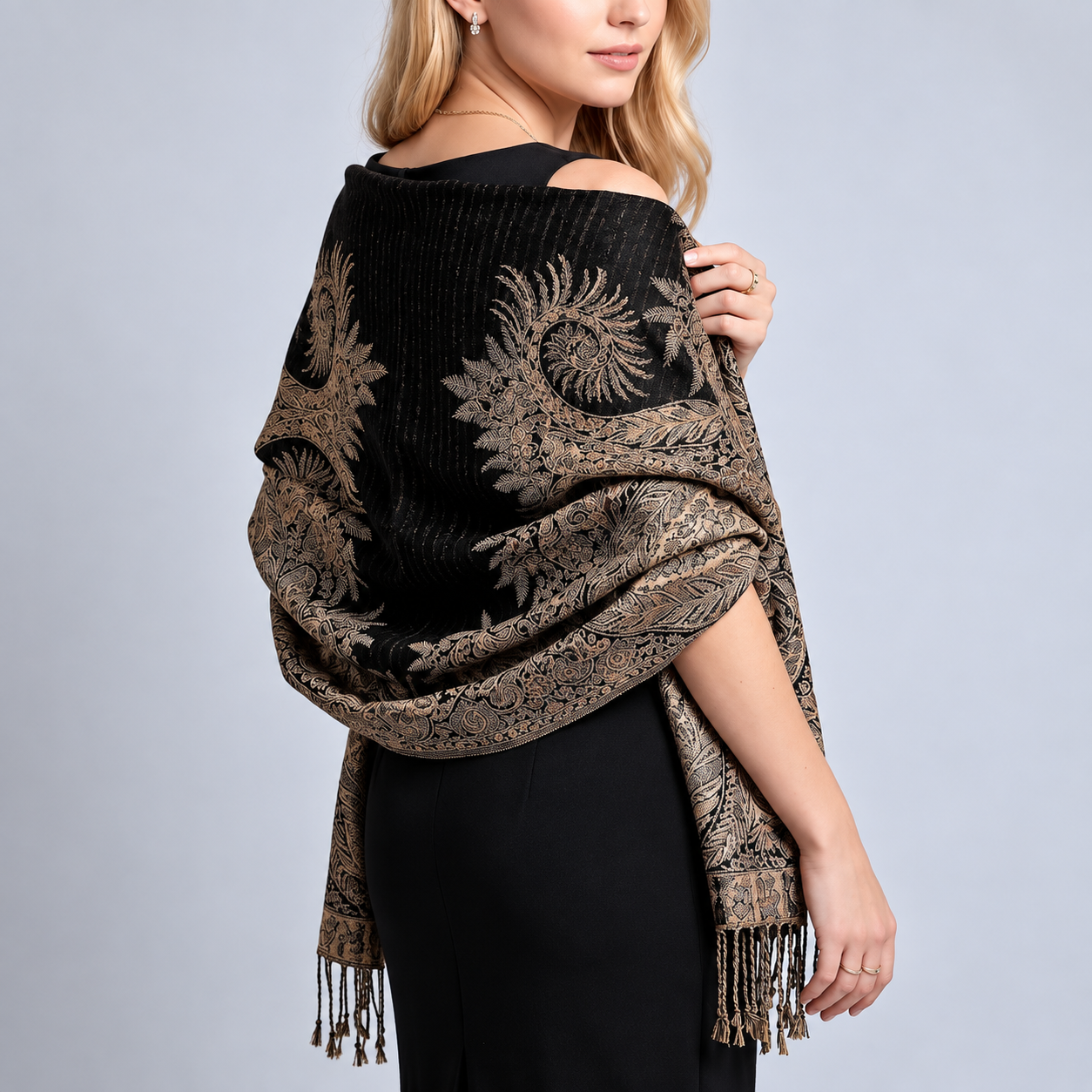 Reversible Paisley Pashmina Scarf For Women