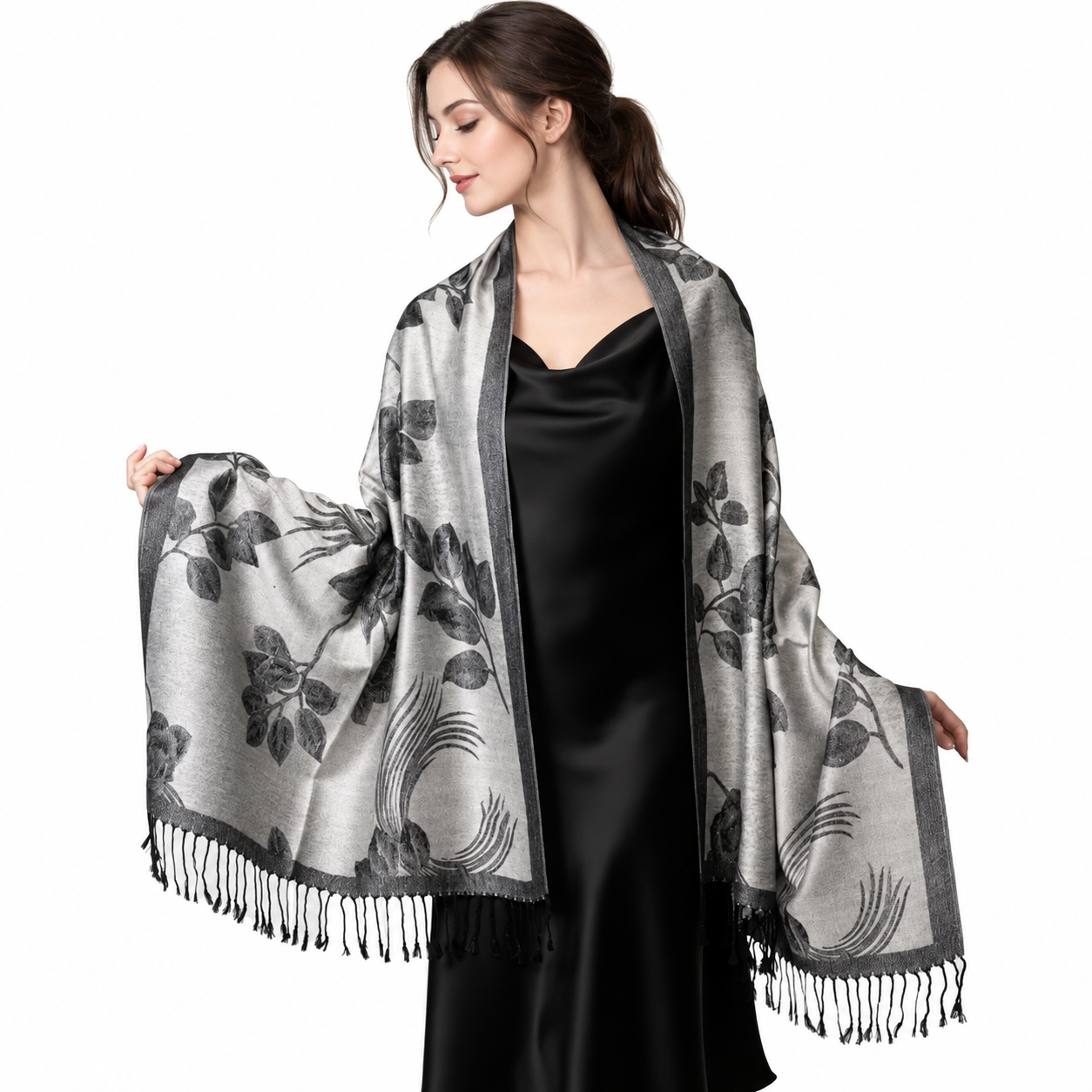 Reversible Paisley Pashmina Scarf For Women