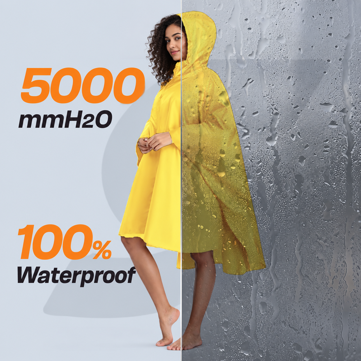 Waterproof Hooded Zipper Raincoat with Pockets for Adults