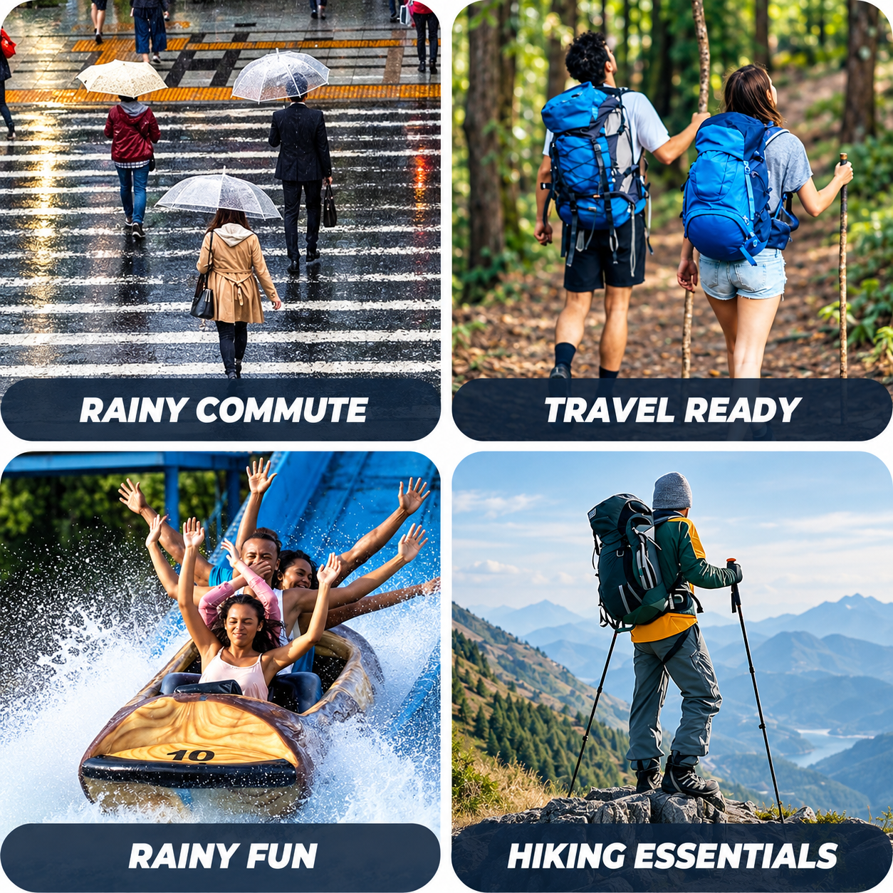 Waterproof Hooded Zipper Raincoat with Pockets for Adults