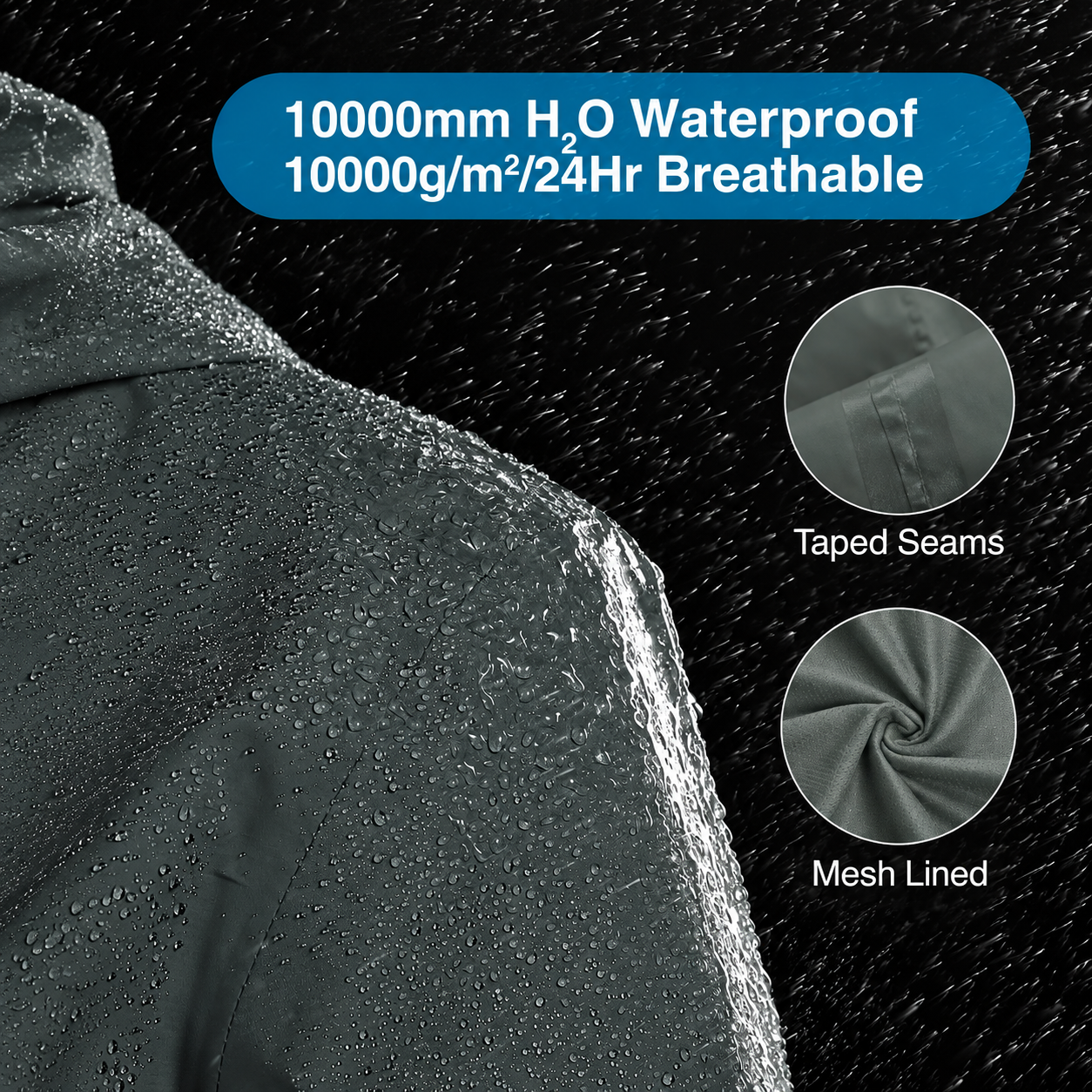 Packable Waterproof Hooded Rain Jacket for Women