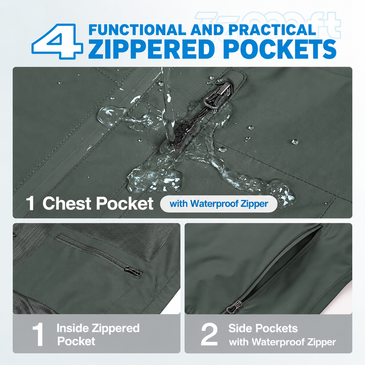 Packable Waterproof Hooded Rain Jacket for Women