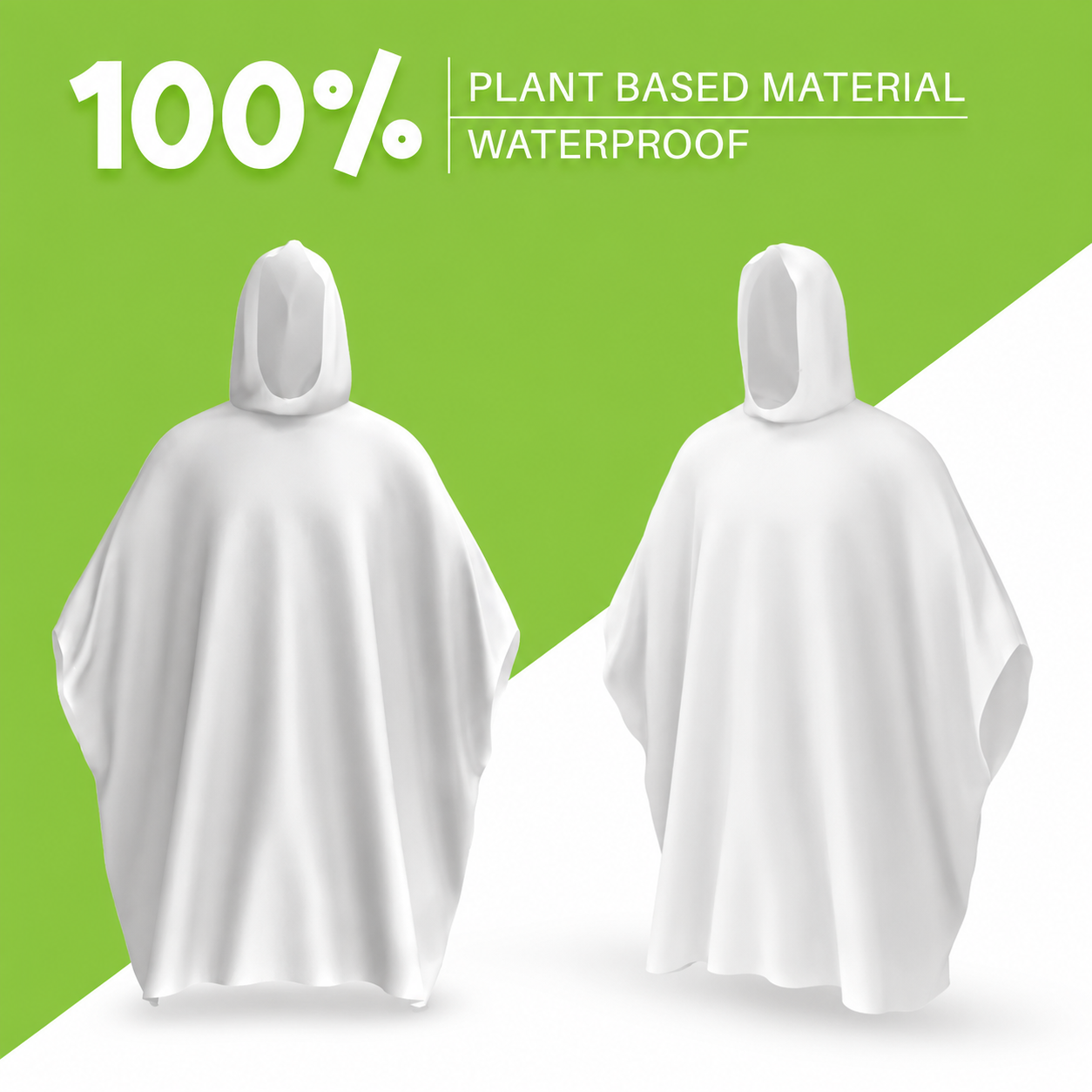 Pack of 5 Disposable Hooded Rain Ponchos for Adults