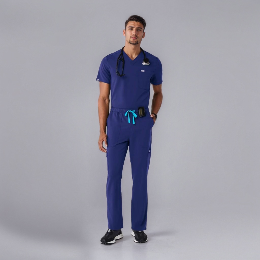 Comfortable Scrub Set For Men With Three Pocket Top And Pants