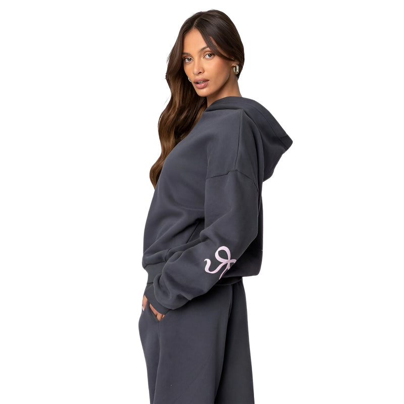 Comfy And Cozy Bow Printed Outfit Set-My Comfy Blouse