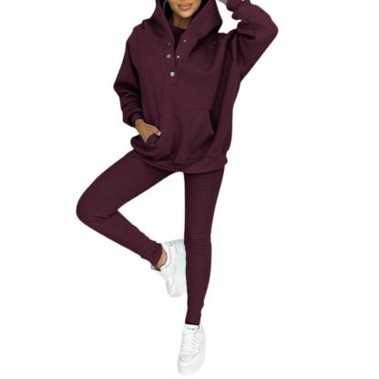 Cozy Knit Lounge Set With Textured Leggings And Hoodie