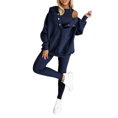 Cozy Knit Lounge Set With Textured Leggings And Hoodie