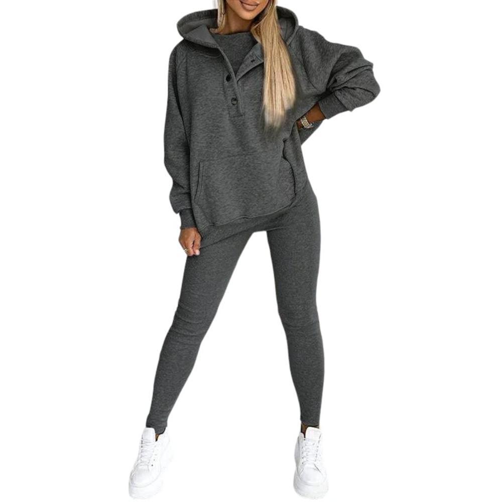 Cozy Knit Lounge Set With Textured Leggings And Hoodie