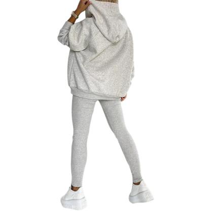 Cozy Knit Lounge Set With Textured Leggings And Hoodie