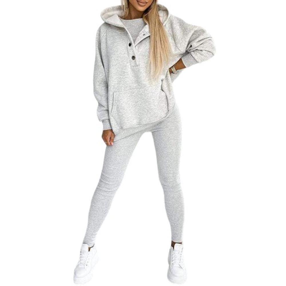 Cozy Knit Lounge Set With Textured Leggings And Hoodie