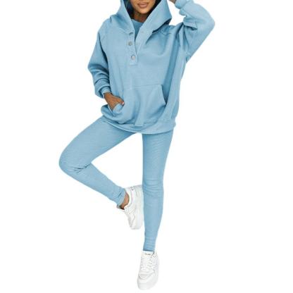 Cozy Knit Lounge Set With Textured Leggings And Hoodie
