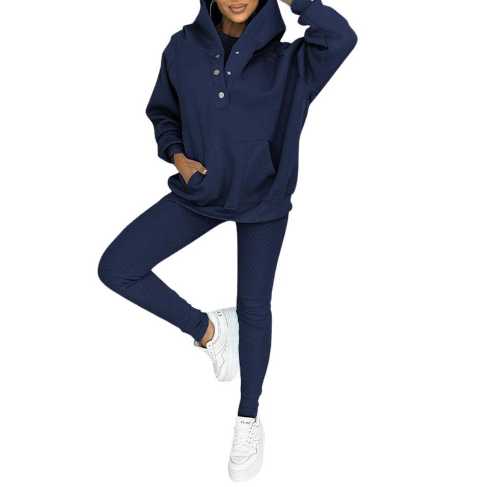 Cozy Knit Lounge Set With Textured Leggings And Hoodie