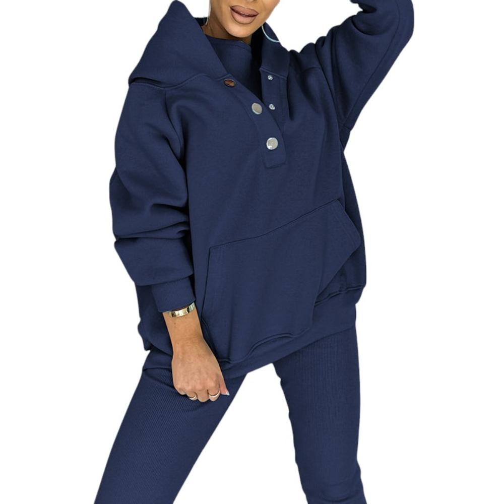 Cozy Knit Lounge Set With Textured Leggings And Hoodie