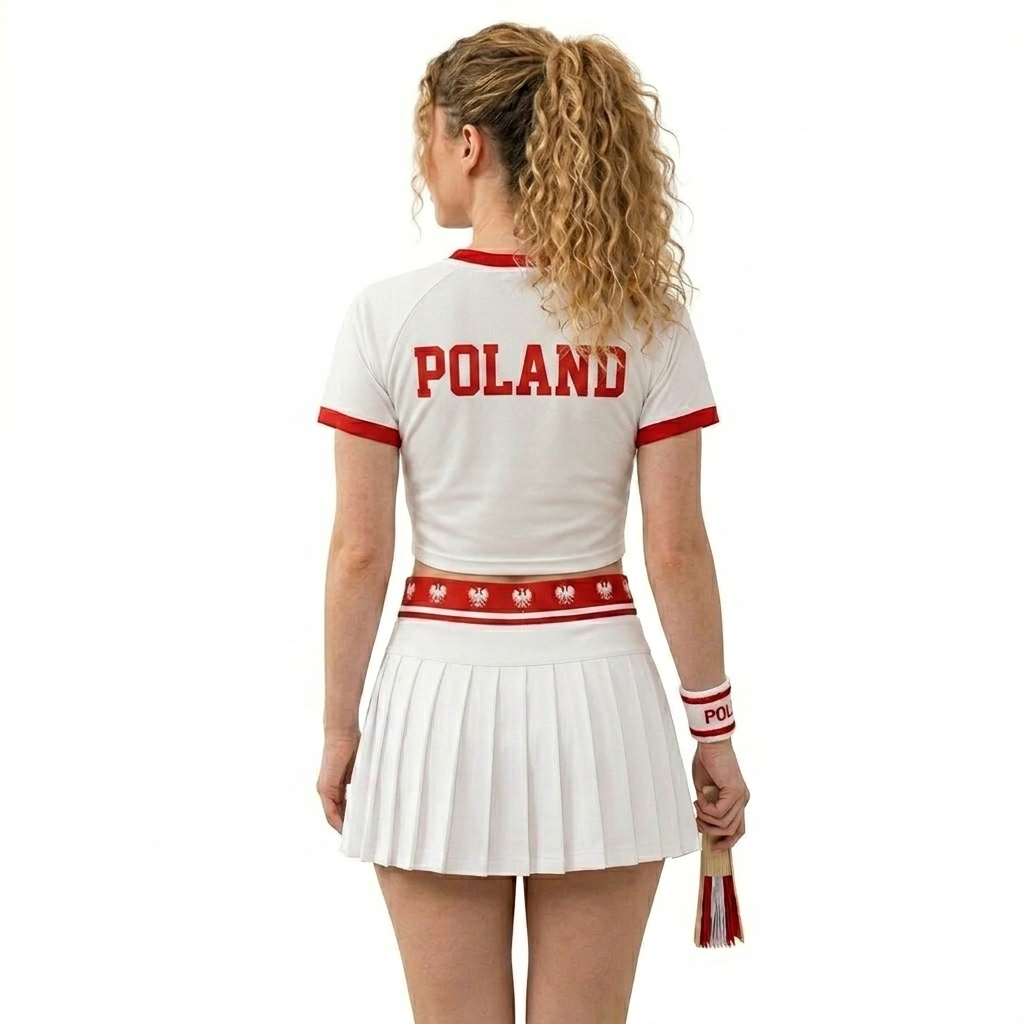 FIFA 2026 Poland Football Themed Two Piece Skirt Set For Women
