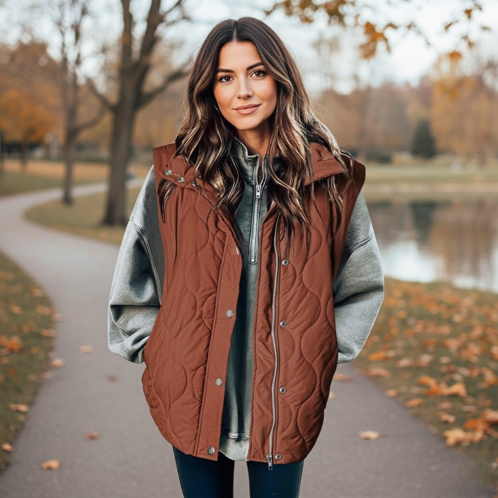 Cropped Puffer Vest for Women