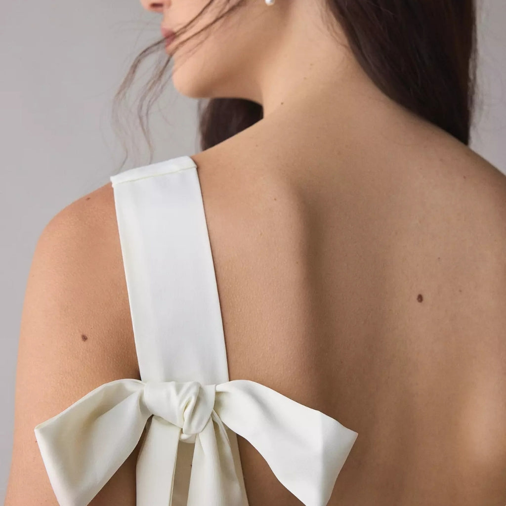 Double Bow Satin Mini Dress-My Comfy Blouse