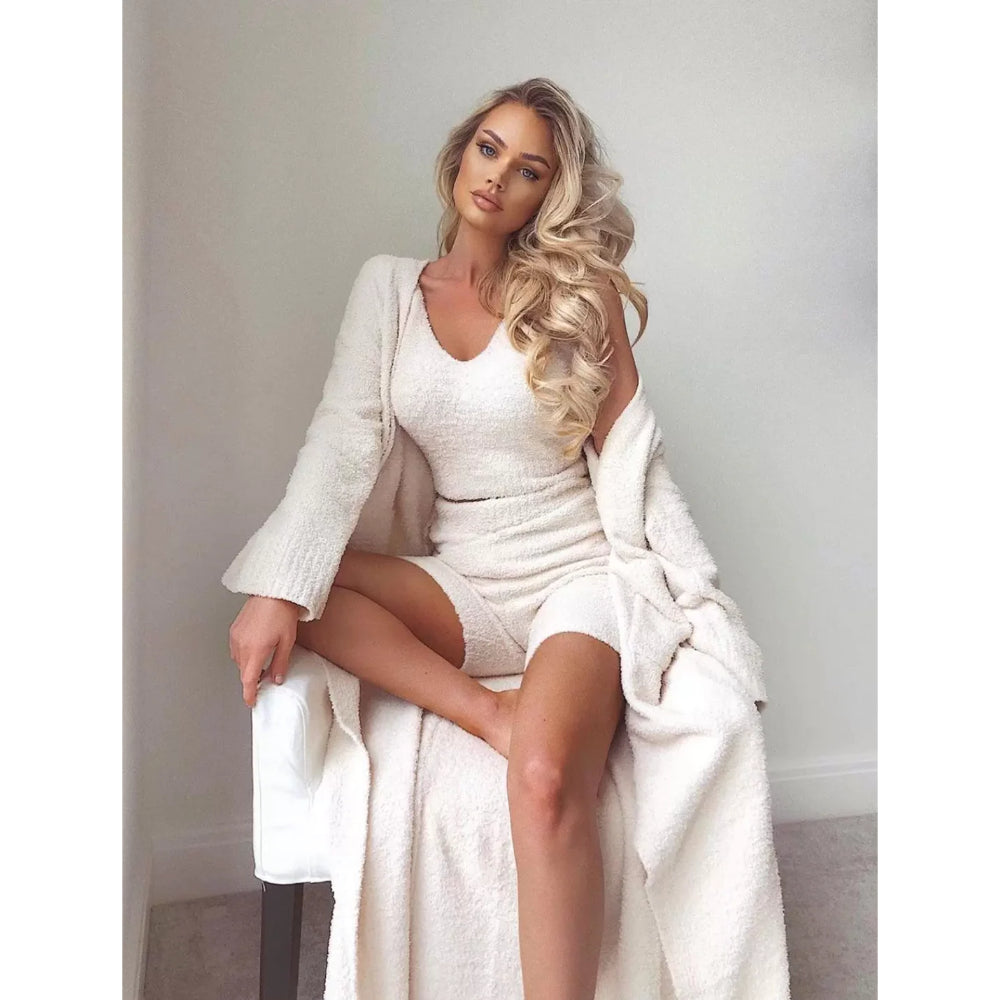 Elegant Cozy Knit Matching Set-My Comfy Blouse