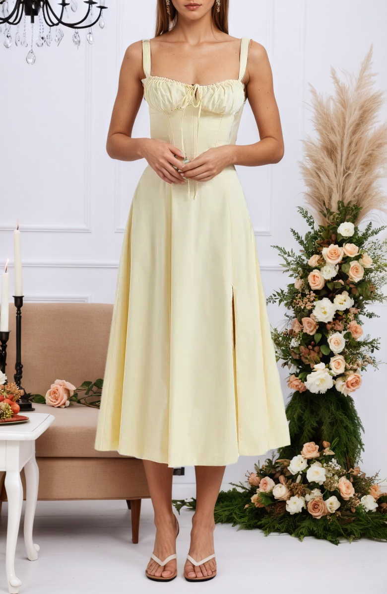 Floral Corset Style Waist Dress