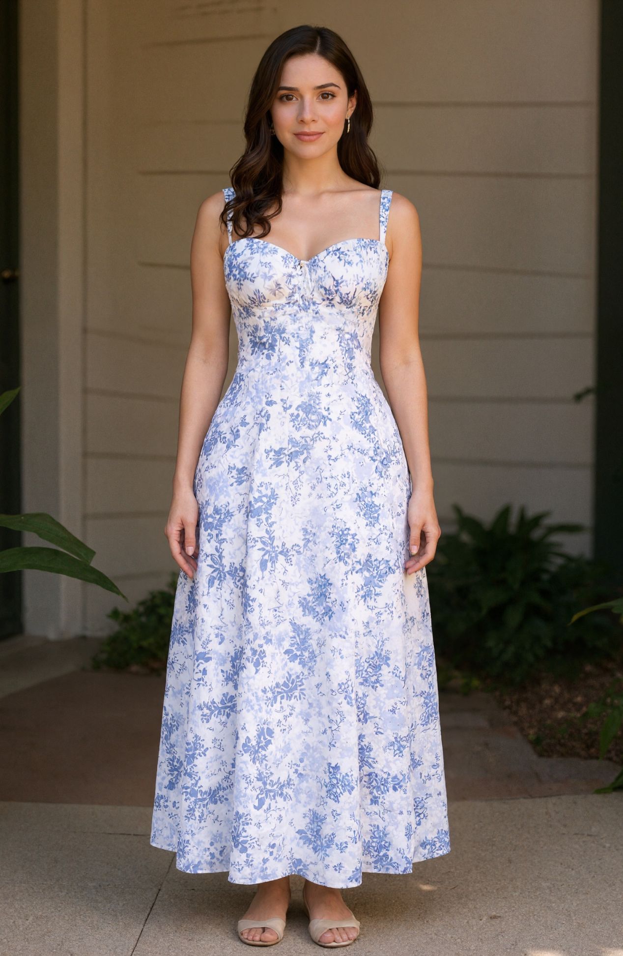 Floral Corset Style Waist Dress