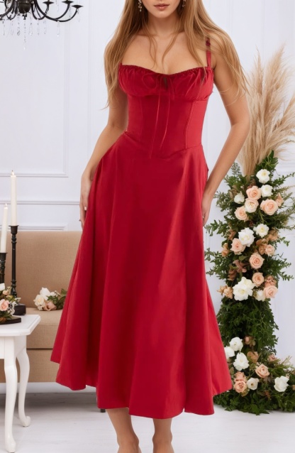 Floral Corset Style Waist Dress
