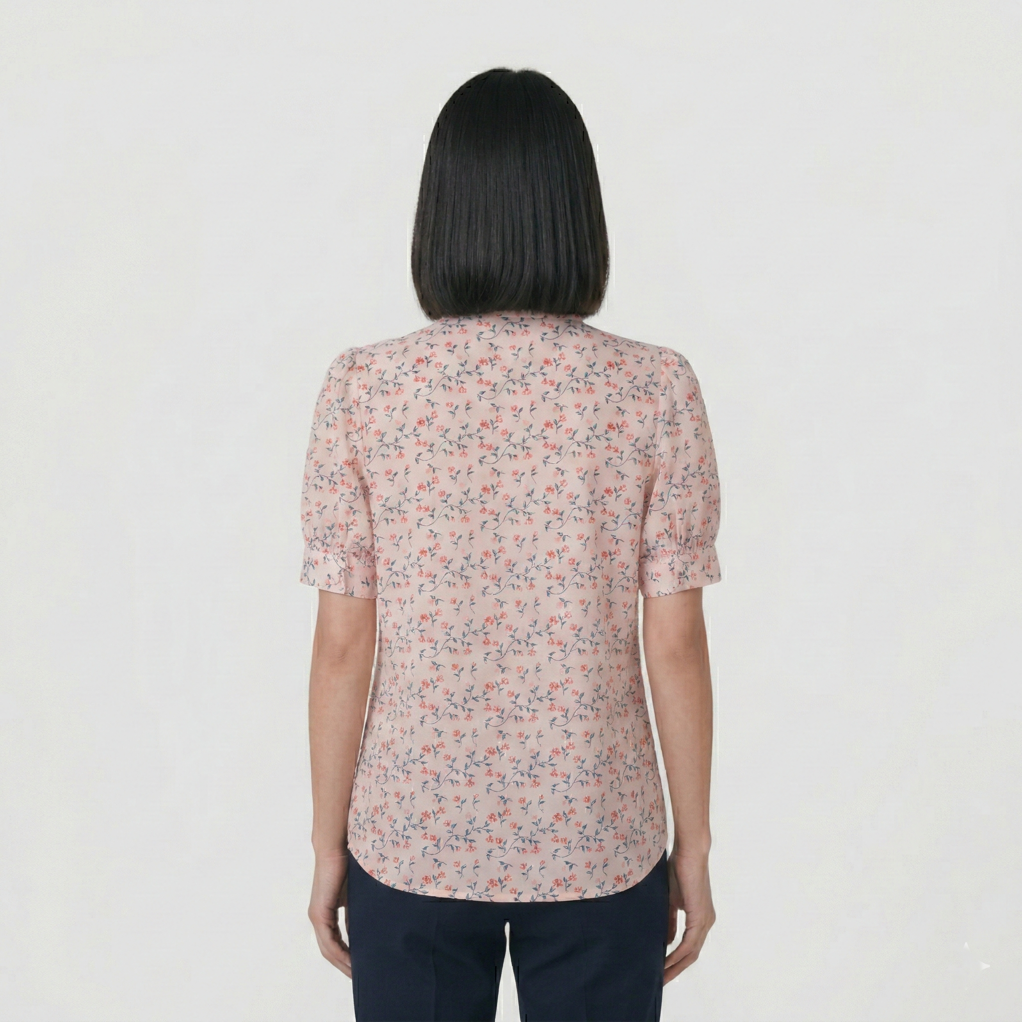 Floral Print Short Sleeve Casual Top For Women
