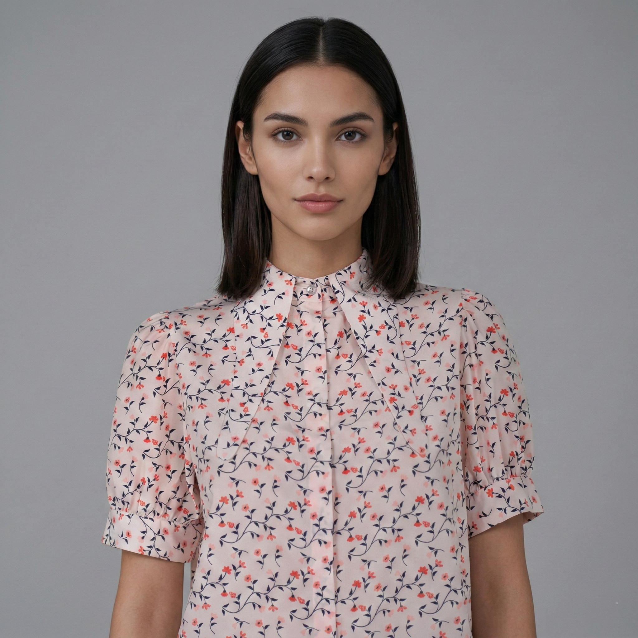 Floral Print Short Sleeve Casual Top For Women